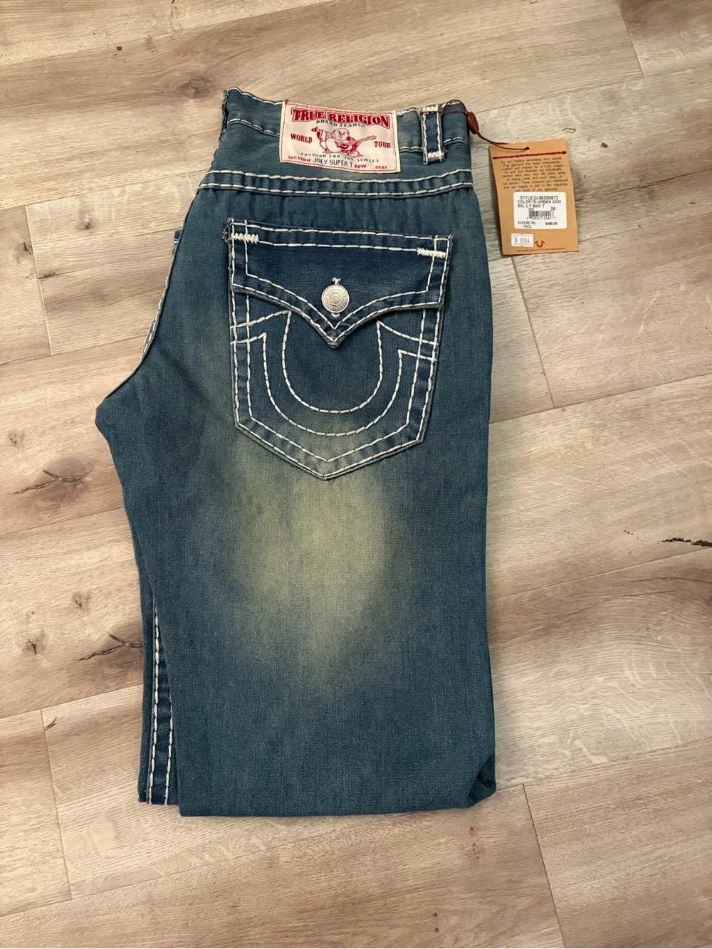 True Religion Men's Distressed Blue Relaxed Jeans